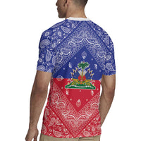 Haiti Paisley Rugby Jersey Haitian Flag Bandana Style - Wonder Print Shop