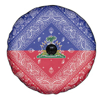 Haiti Paisley Spare Tire Cover Haitian Flag Bandana Style - Wonder Print Shop