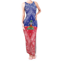 Haiti Paisley Tank Maxi Dress Haitian Flag Bandana Style - Wonder Print Shop