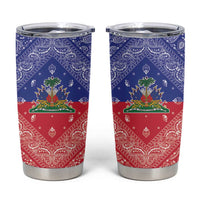 Haiti Paisley Tumbler Cup Haitian Flag Bandana Style - Wonder Print Shop