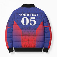 Custom Haiti Football Bomber Puffer Jacket Sporty Style - Wonder Print Shop