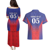 Custom Haiti Football Couples Matching Puletasi and Hawaiian Shirt Sporty Style - Wonder Print Shop