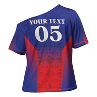 Custom Haiti Football Cross Shoulder Shirt Sporty Style - Wonder Print Shop