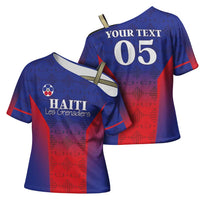 Custom Haiti Football Cross Shoulder Shirt Sporty Style - Wonder Print Shop