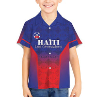 Custom Haiti Football Family Matching Off Shoulder Short Dress and Hawaiian Shirt Sporty Style - Wonder Print Shop