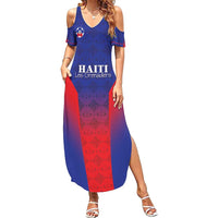 Custom Haiti Football Family Matching Summer Maxi Dress and Hawaiian Shirt Sporty Style - Wonder Print Shop