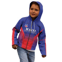 Custom Haiti Football Kid Hoodie Sporty Style - Wonder Print Shop