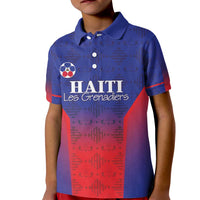 Custom Haiti Football Kid Polo Shirt Sporty Style - Wonder Print Shop