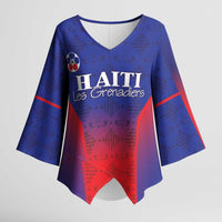 Custom Haiti Football Kimono Sleeve Blouse Sporty Style - Wonder Print Shop