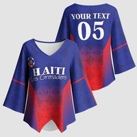 Custom Haiti Football Kimono Sleeve Blouse Sporty Style - Wonder Print Shop