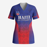 Custom Haiti Football Scrub Top Sporty Style - Wonder Print Shop