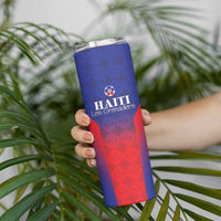 Custom Haiti Football Skinny Tumbler Sporty Style - Wonder Print Shop