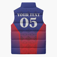Custom Haiti Football Sleeveless Puffer Jacket Sporty Style - Wonder Print Shop