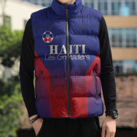 Custom Haiti Football Sleeveless Puffer Jacket Sporty Style - Wonder Print Shop