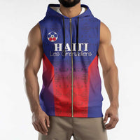 Custom Haiti Football Sleeveless Zip Hoodie Sporty Style - Wonder Print Shop