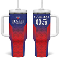 Custom Haiti Football Tumbler With Handle Sporty Style - Wonder Print Shop