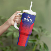 Custom Haiti Football Tumbler With Handle Sporty Style - Wonder Print Shop