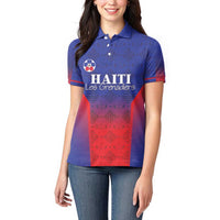 Custom Haiti Football Women Polo Shirt Sporty Style - Wonder Print Shop