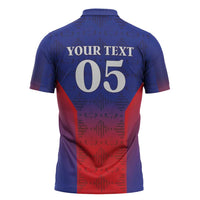 Custom Haiti Football Zipper Polo Shirt Sporty Style - Wonder Print Shop