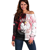 Personalized Poland Crowned Eagle Off Shoulder Sweater Special Style - Wonder Print Shop
