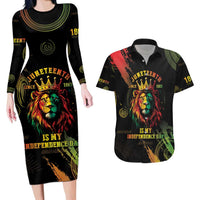 Juneteenth Is My Independence Day Couples Matching Long Sleeve Bodycon Dress and Hawaiian Shirt