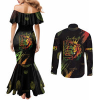 Juneteenth Is My Independence Day Couples Matching Mermaid Dress and Long Sleeve Button Shirt