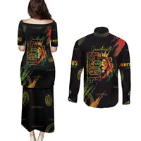 Juneteenth Is My Independence Day Couples Matching Puletasi and Long Sleeve Button Shirt