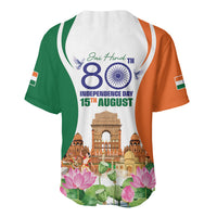 Jai Hind India Baseball Jersey Happy 80th Independence Day