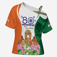 Jai Hind India Cross Shoulder Shirt Happy 80th Independence Day