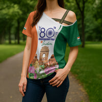 Jai Hind India Cross Shoulder Shirt Happy 80th Independence Day