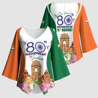 Jai Hind India Kimono Sleeve Blouse Happy 80th Independence Day