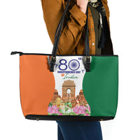 Jai Hind India Leather Tote Bag Happy 80th Independence Day