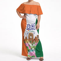 Jai Hind India Off Shoulder Maxi Dress Happy 80th Independence Day