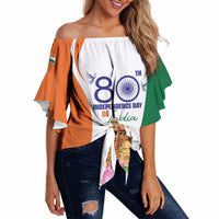 Jai Hind India Off Shoulder Wrap Waist Top Happy 80th Independence Day