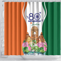 Jai Hind India Shower Curtain Happy 80th Independence Day