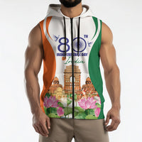 Jai Hind India Sleeveless Zip Hoodie Happy 80th Independence Day