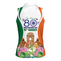 Jai Hind India Women Sleeveless Polo Shirt Happy 80th Independence Day