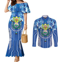 Viva El Salvador Couples Matching Mermaid Dress and Long Sleeve Button Shirt Happy Independence Day - Wonder Print Shop