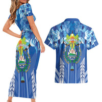 Viva El Salvador Couples Matching Short Sleeve Bodycon Dress and Hawaiian Shirt Happy Independence Day - Wonder Print Shop
