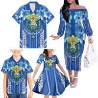 Viva El Salvador Family Matching Off The Shoulder Long Sleeve Dress and Hawaiian Shirt Happy Independence Day - Wonder Print Shop