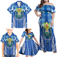 Viva El Salvador Family Matching Off Shoulder Maxi Dress and Hawaiian Shirt Happy Independence Day - Wonder Print Shop