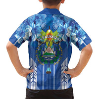 Viva El Salvador Family Matching Short Sleeve Bodycon Dress and Hawaiian Shirt Happy Independence Day - Wonder Print Shop