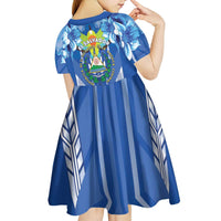 Viva El Salvador Kid Short Sleeve Dress Happy Independence Day - Wonder Print Shop