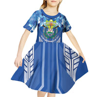 Viva El Salvador Kid Short Sleeve Dress Happy Independence Day - Wonder Print Shop
