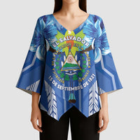 Viva El Salvador Kimono Sleeve Blouse Happy Independence Day - Wonder Print Shop