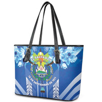 Viva El Salvador Leather Tote Bag Happy Independence Day - Wonder Print Shop