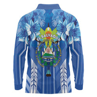 Viva El Salvador Long Sleeve Polo Shirt Happy Independence Day - Wonder Print Shop