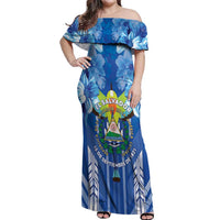 Viva El Salvador Off Shoulder Maxi Dress Happy Independence Day - Wonder Print Shop