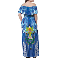 Viva El Salvador Off Shoulder Maxi Dress Happy Independence Day - Wonder Print Shop
