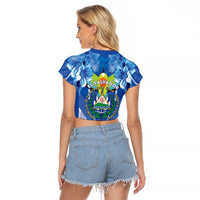 Viva El Salvador Raglan Cropped T Shirt Happy Independence Day - Wonder Print Shop